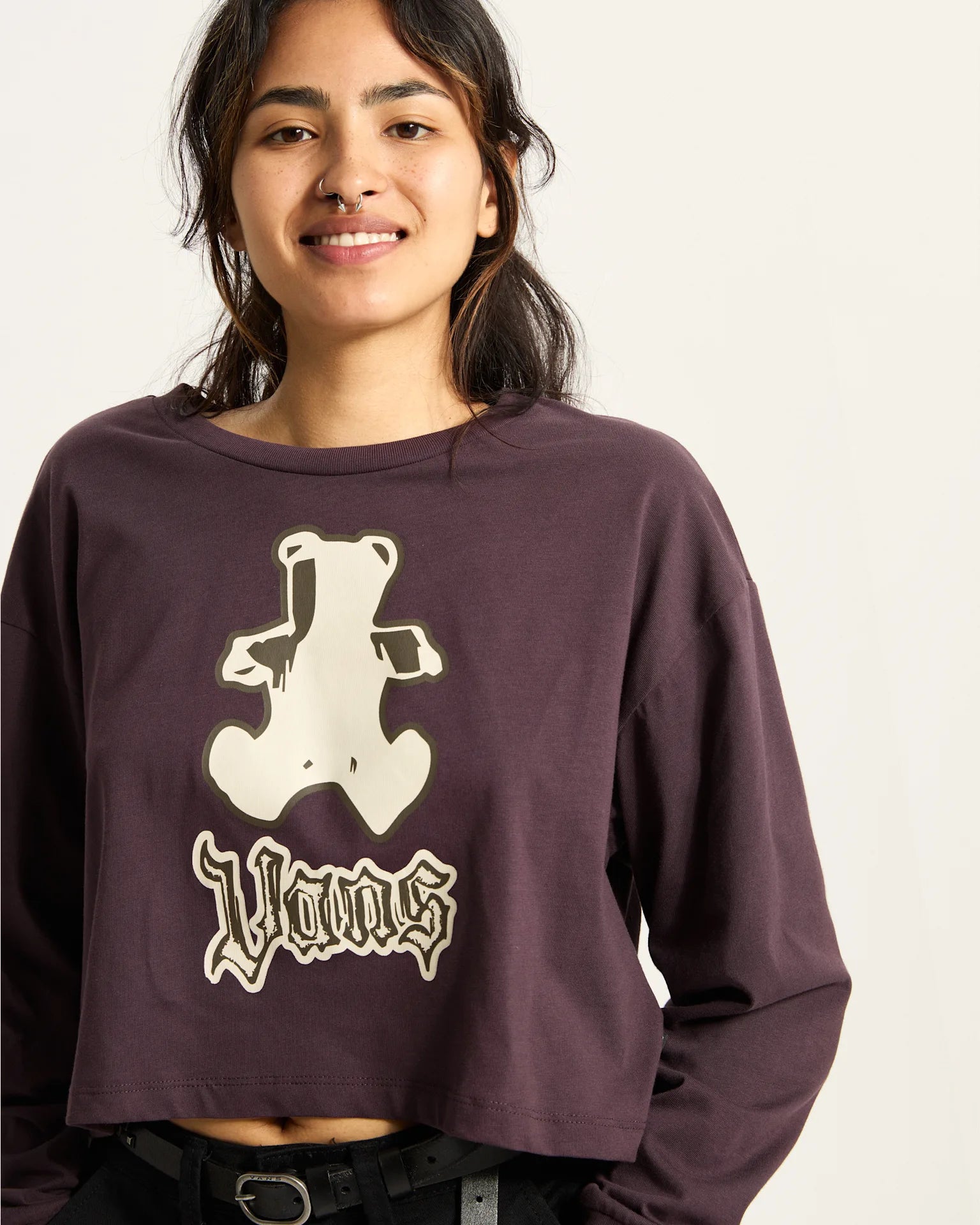 LIL BEAR RELAX CROP LS TEE