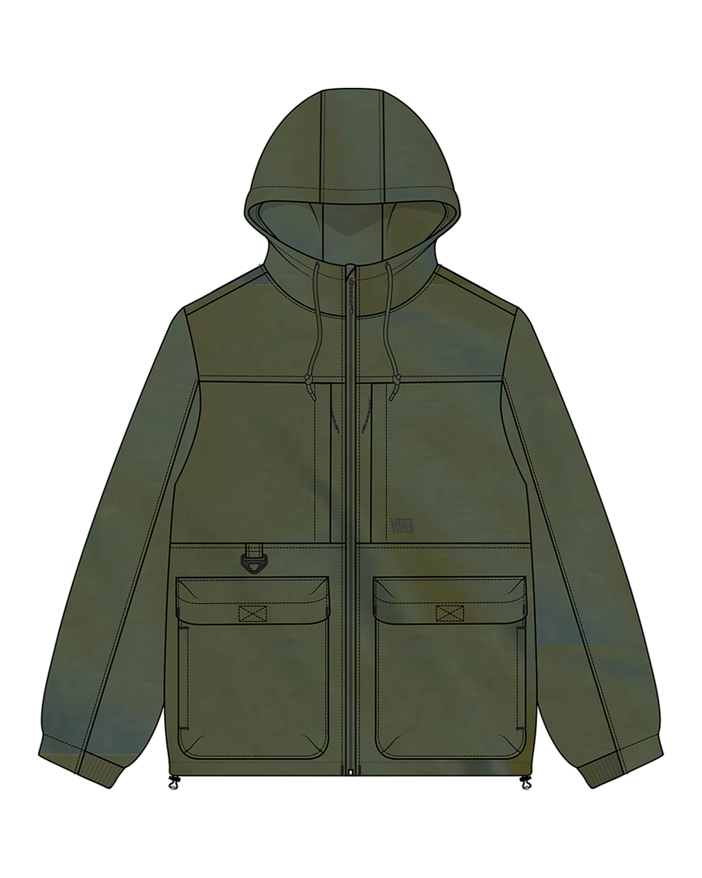 VANS MTE Spectrum Windbreaker Aged Green Kabát VN000KTAEMB1 - 1