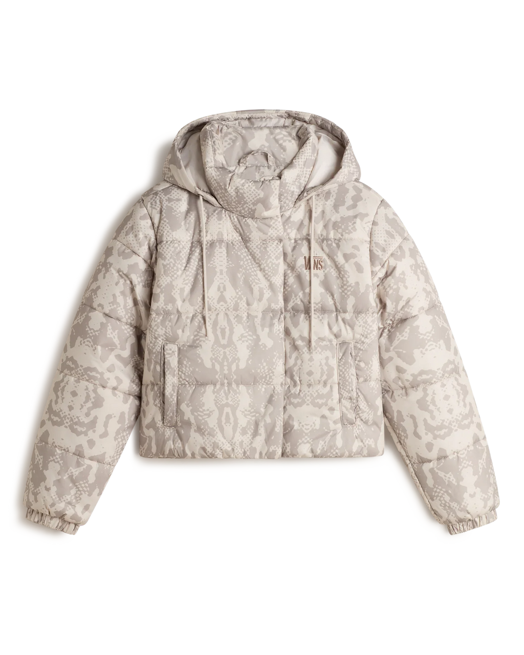 VANS MTE Hillgate AOP Cropped Puffer Taupe Mist Kabát VN000PK2EN91 - 1