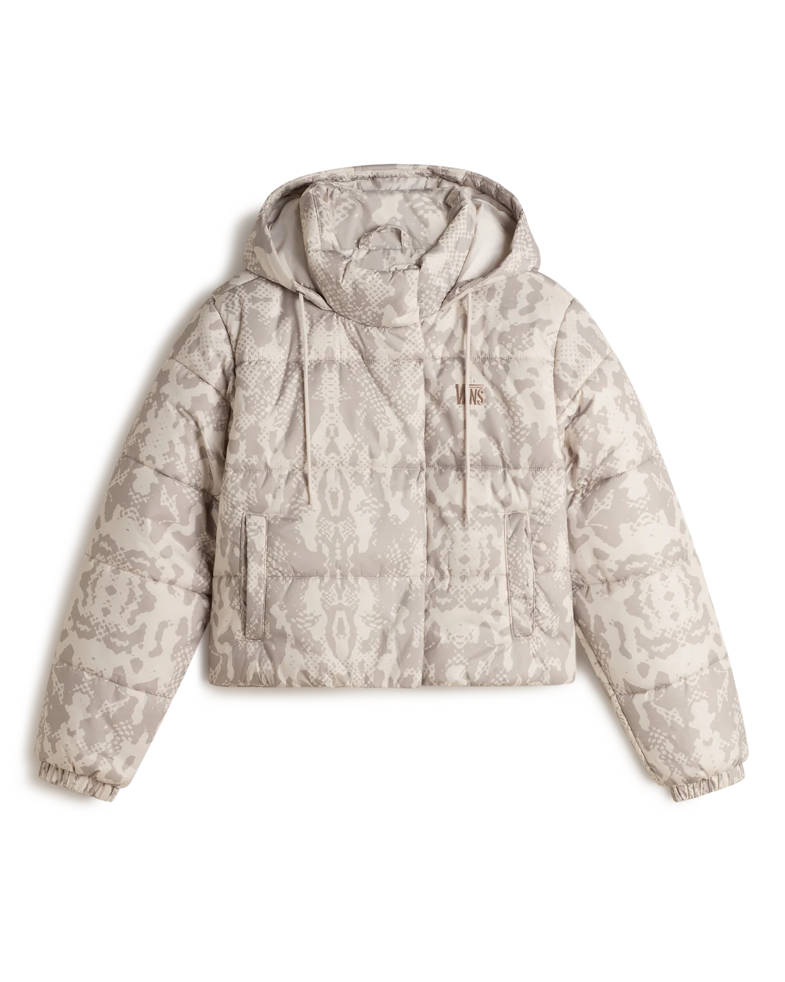 VANS MTE Hillgate AOP Cropped Puffer Taupe Mist Kabát VN000PK2EN91 - 1