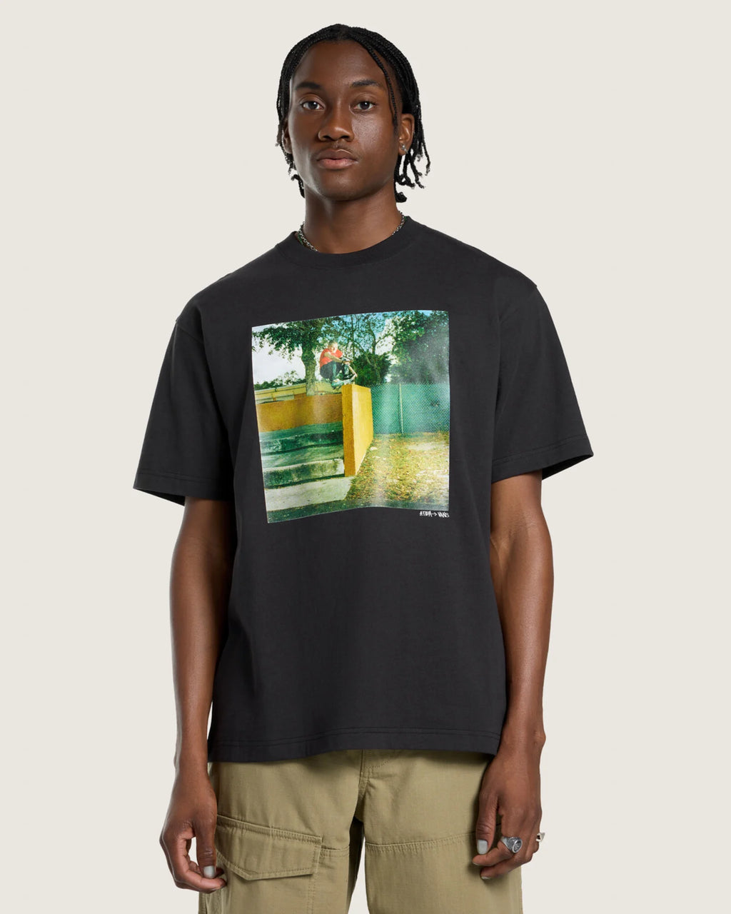 Vans Vans X Atiba Loose SS Tshirt Black Textil VN000ZY8BLK1 - 3