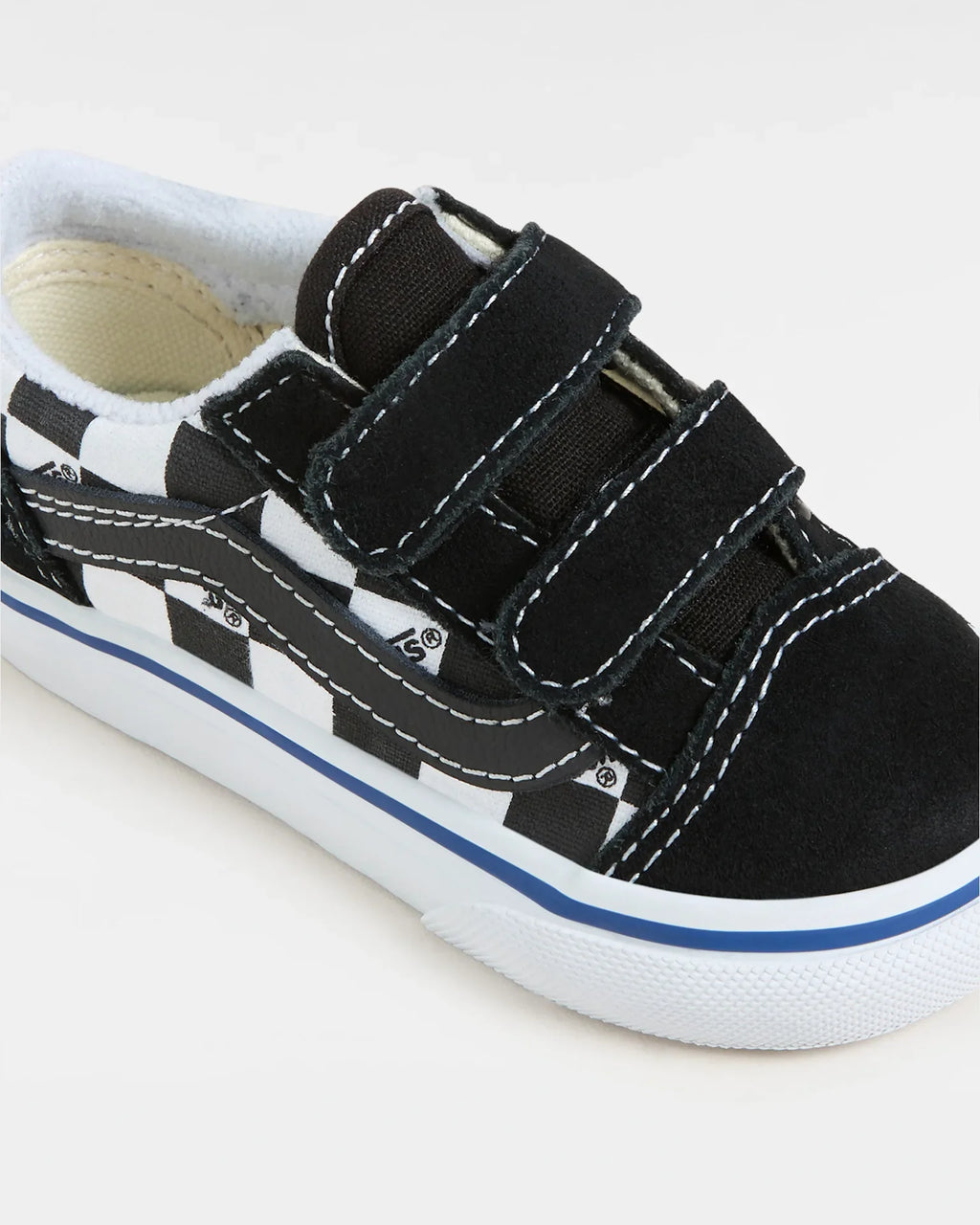 VANS Old Skool V LOGO CHECK BLACK/WHITE VN0009RCBZW1 - 4