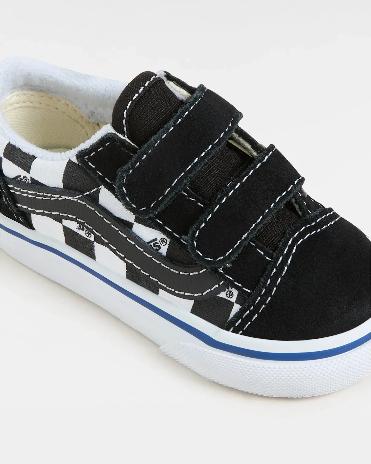 VANS Old Skool V LOGO CHECK BLACK/WHITE VN0009RCBZW1 - 4