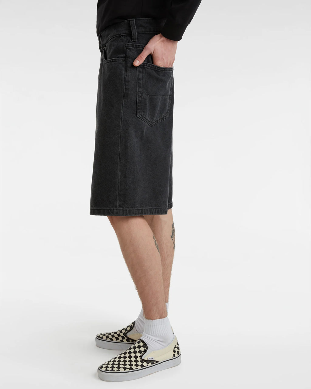 VANS Check-5 Baggy Denim Short Washed Black Rövidnadrág VN000C9VEMQ1 - 5