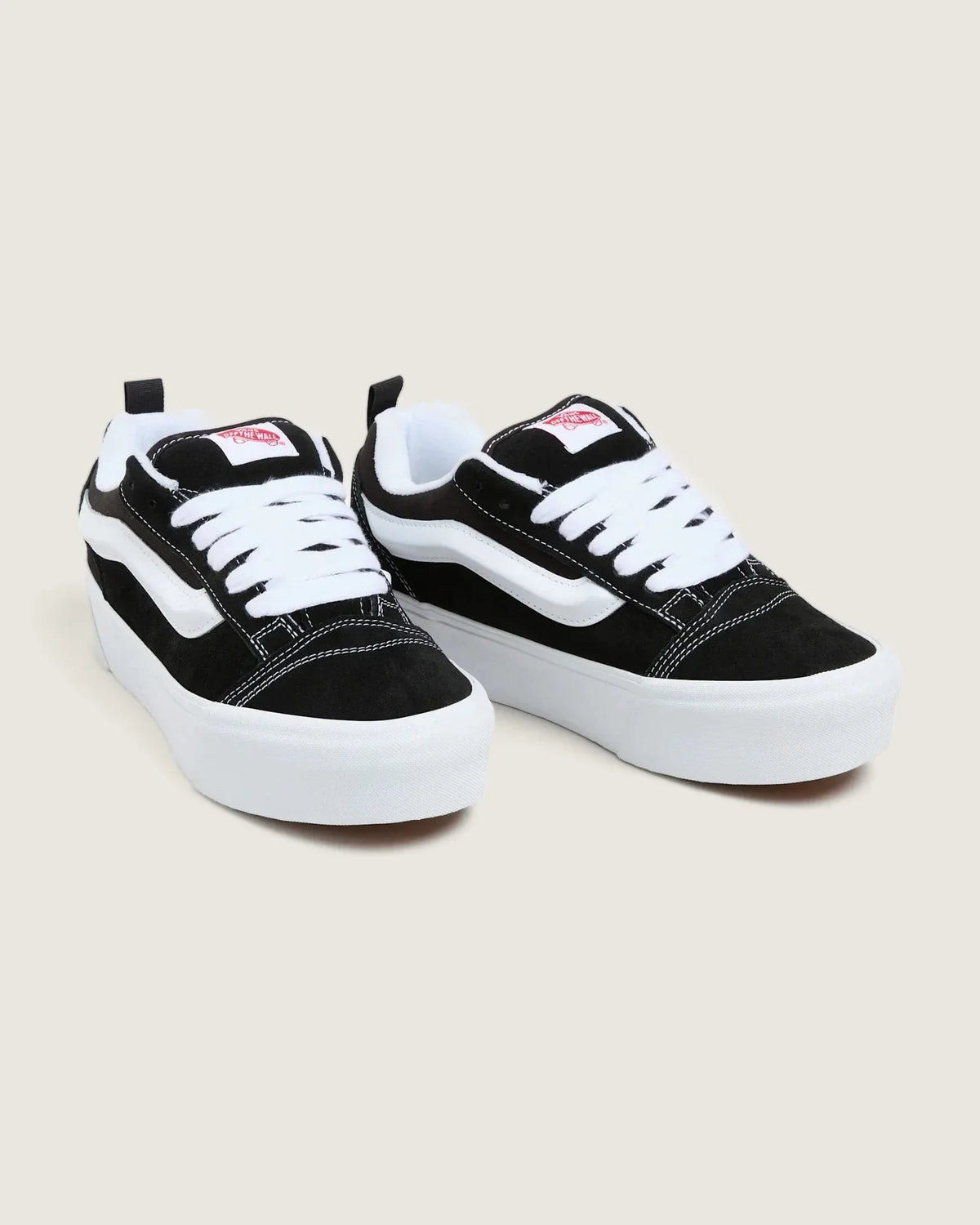 VANS Knu Stack Black/True White Cipő - 5