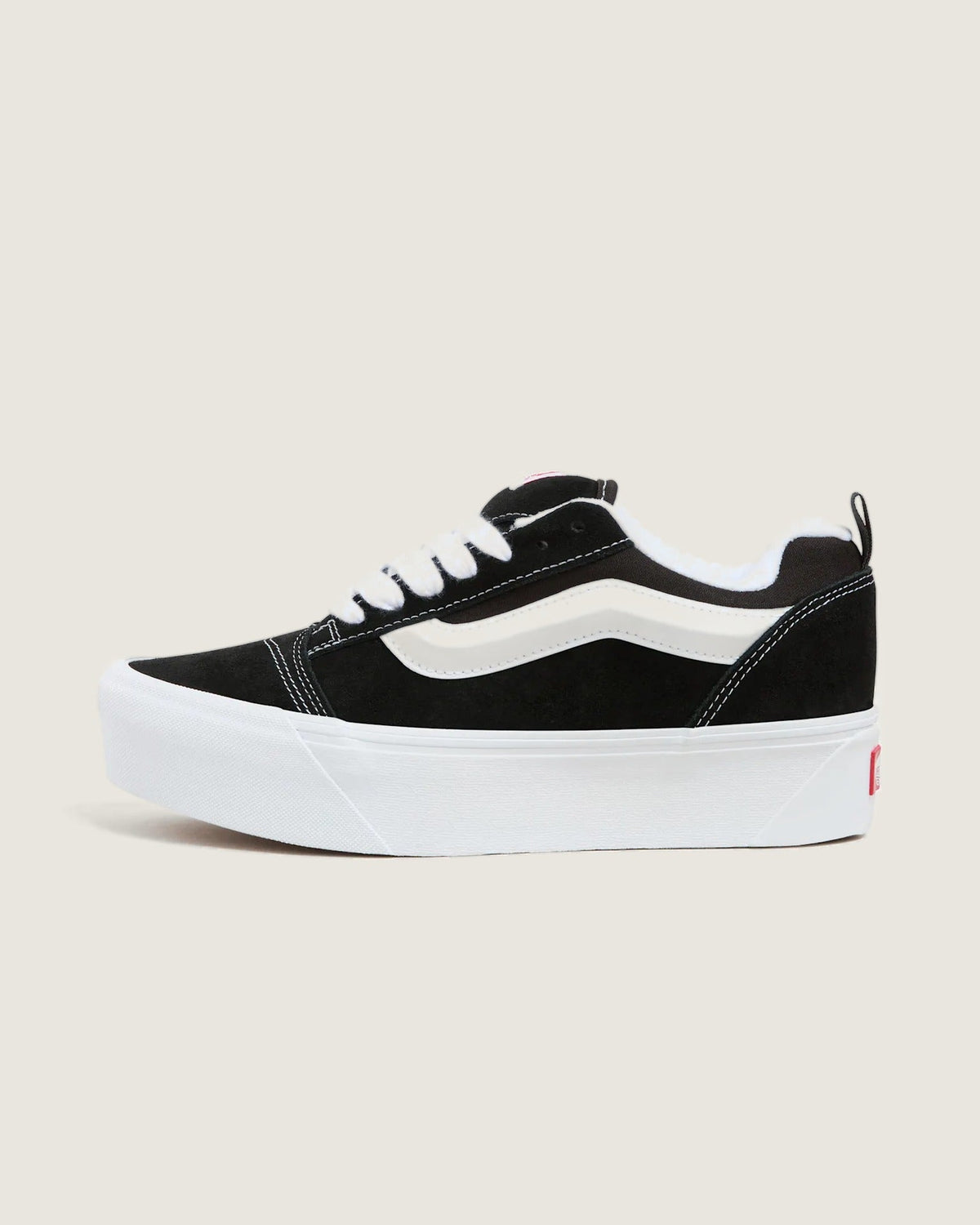 VANS Knu Stack Black/True White Cipő - 1