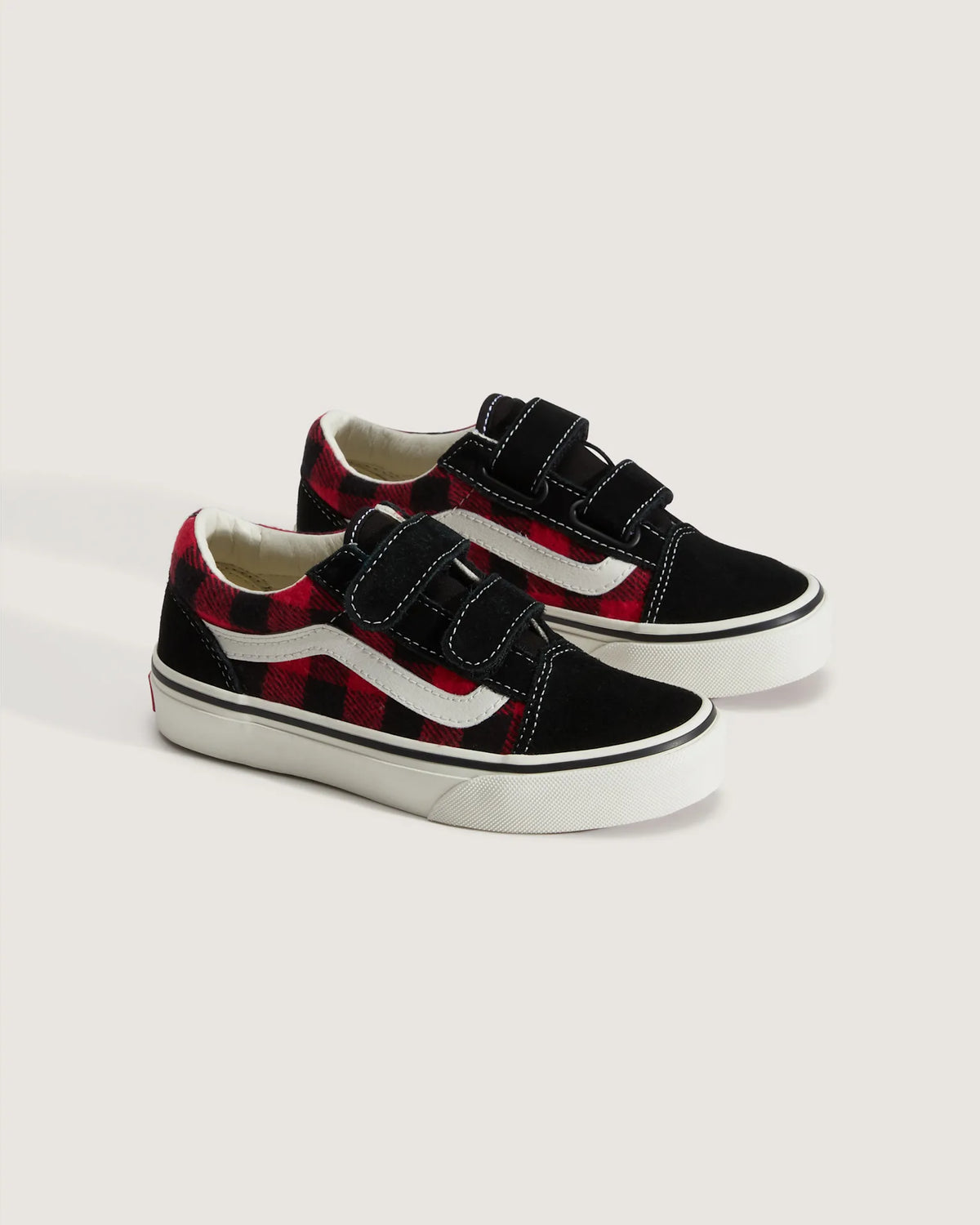 Vans Old Skool V BUFFALO PLAID RACING RED/BLAC Cipő VN000CYAYHU1 - 2