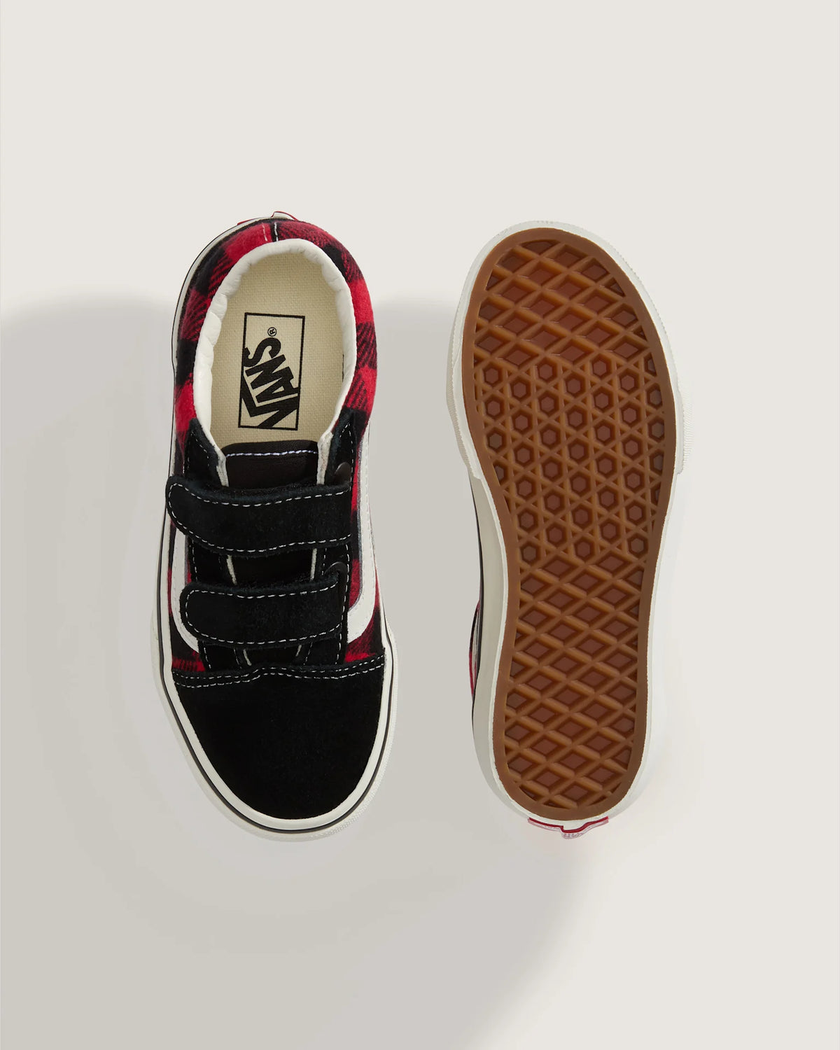 Vans Old Skool V BUFFALO PLAID RACING RED/BLAC Cipő VN000CYAYHU1 - 3