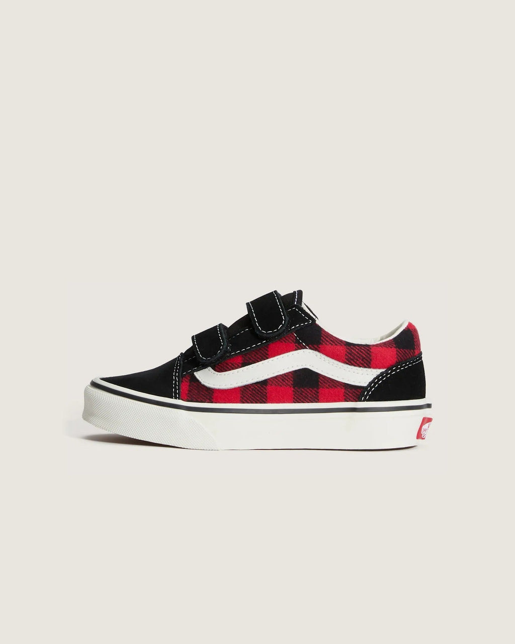 Vans Old Skool V BUFFALO PLAID RACING RED/BLAC Cipő VN000CYAYHU1 - 1