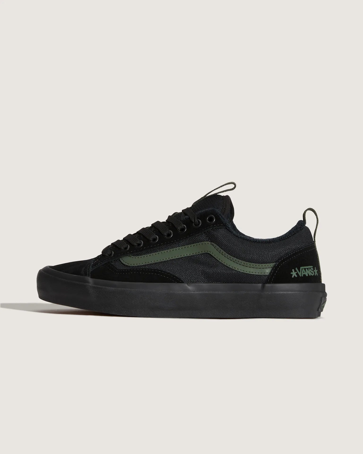 VANS Skate Old Skool 36 + Atiba BLACK/DARK GREEN Cipő kép 1