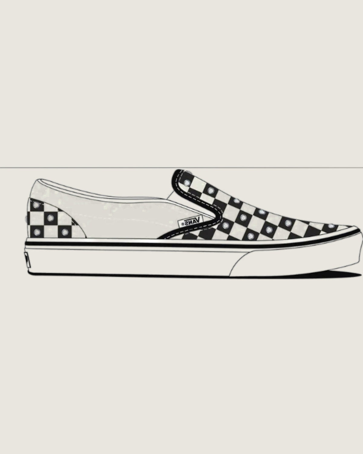 VANS Classic Slip-On CHECKERBOARD RHINESTONE BLACK Cipő - 7