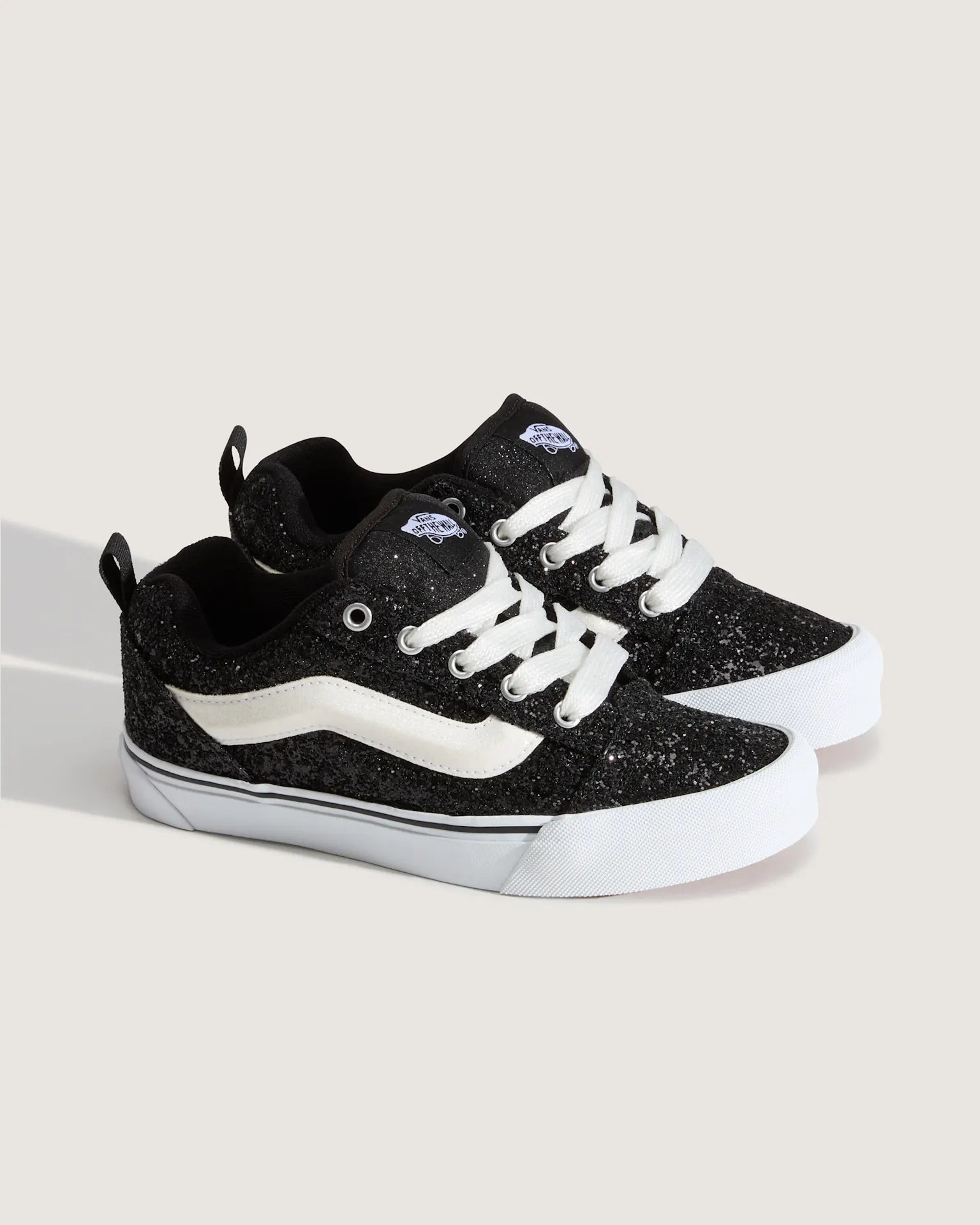 VANS Knu Skool GLITTER Black/White Cipő VN000D6ZMCG1 - 2