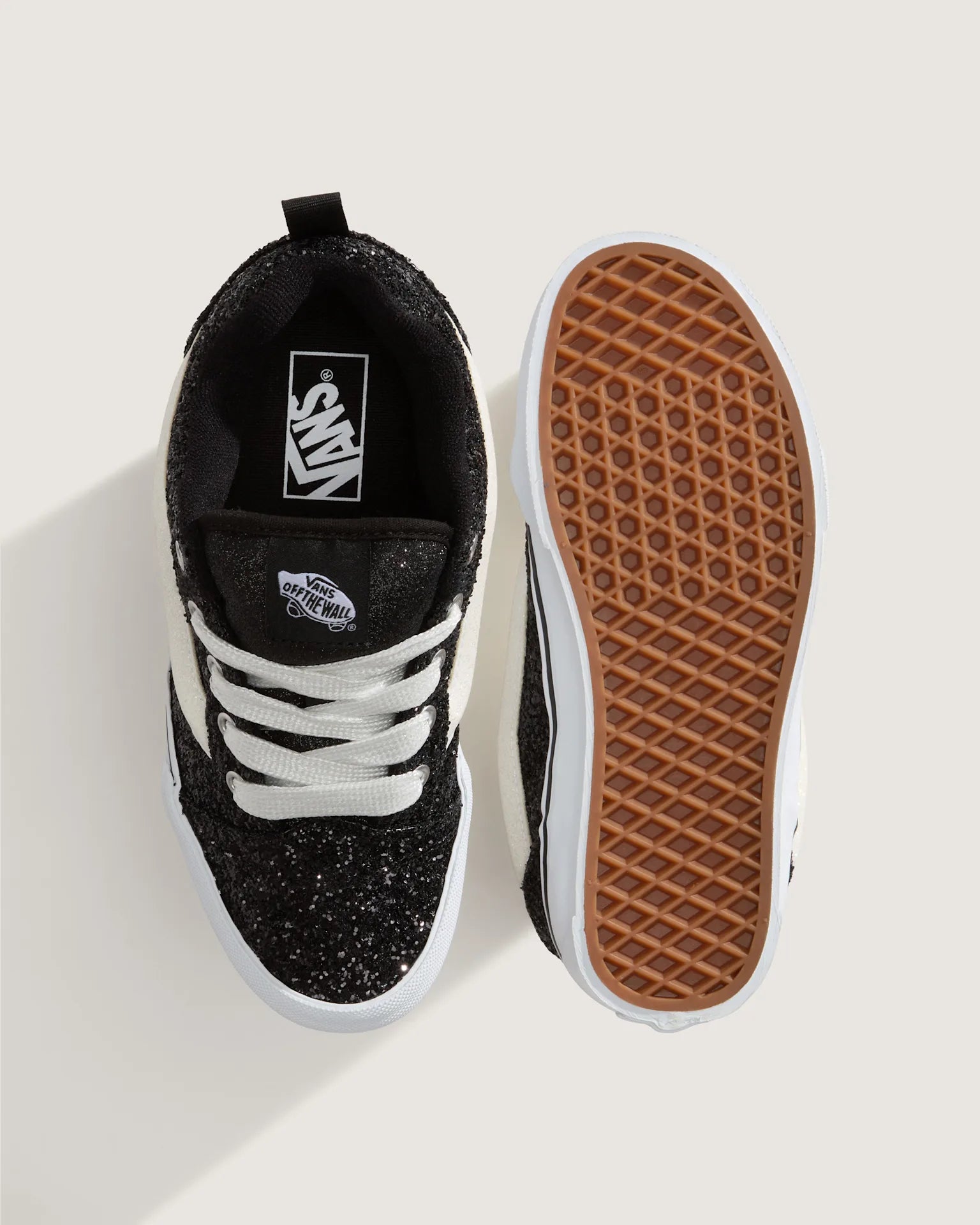 VANS Knu Skool GLITTER Black/White Cipő VN000D6ZMCG1 - 3