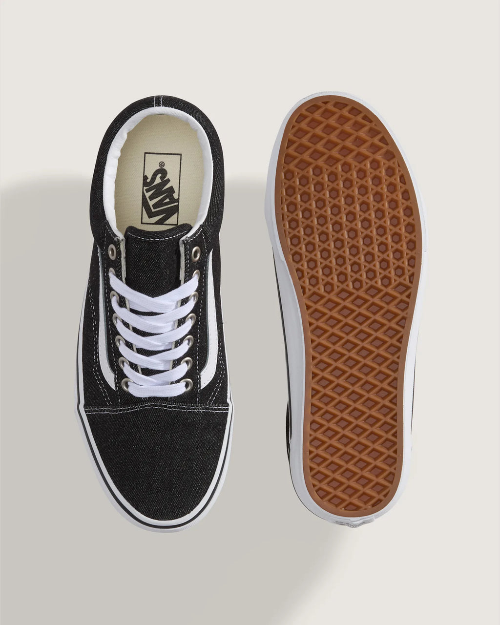 Vans Old Skool DENIM Black/True Whit Cipő VN000D7Z6BT1 - 3