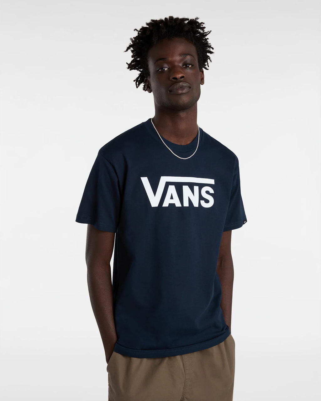 VANS VANS CLASSIC Navy/White Póló VN000GGGNAV1 - 5