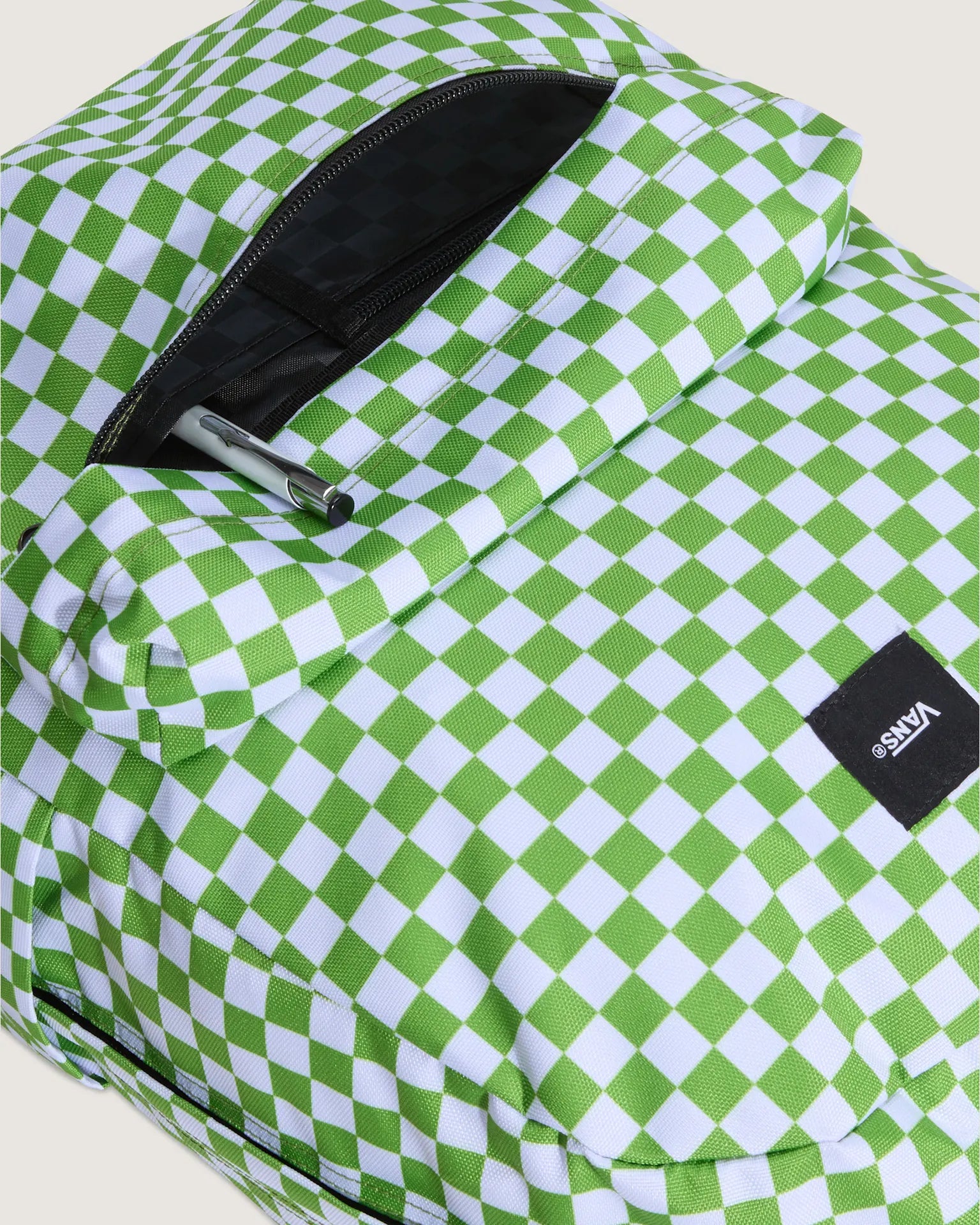 VANS Old Skool Check Backpack CHECKERBOARD Lime Burst Hátizsák VN000H4XFPB1 - 7