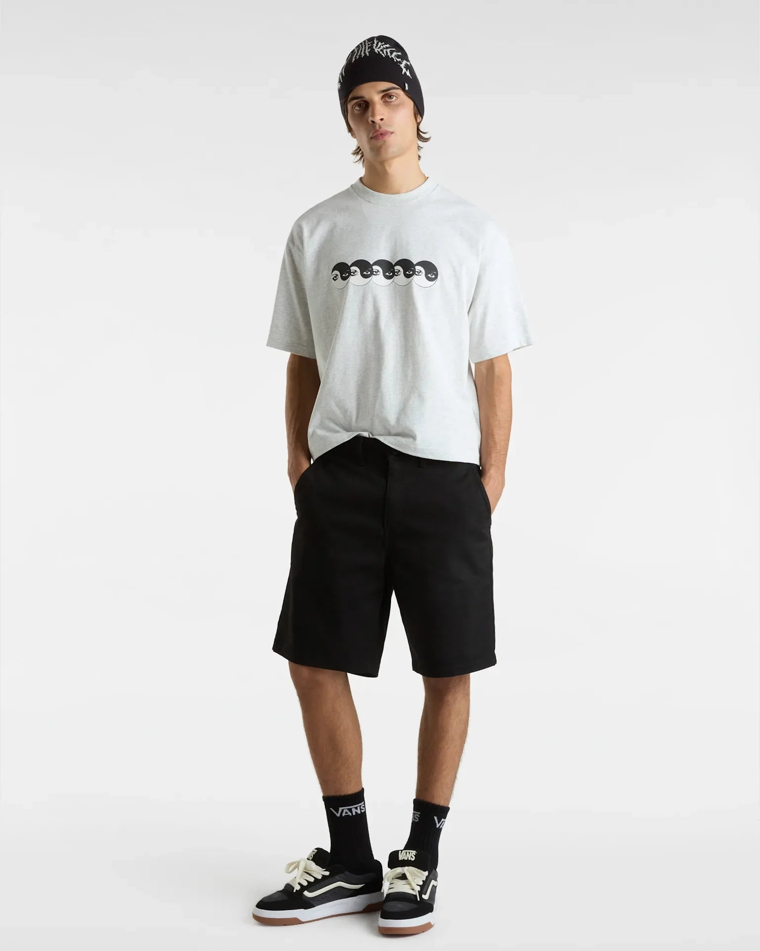 VANS Skate Ying Yang Eyes Short SS Tee ASH HEATHER VN000M0VRKZ1 - 3