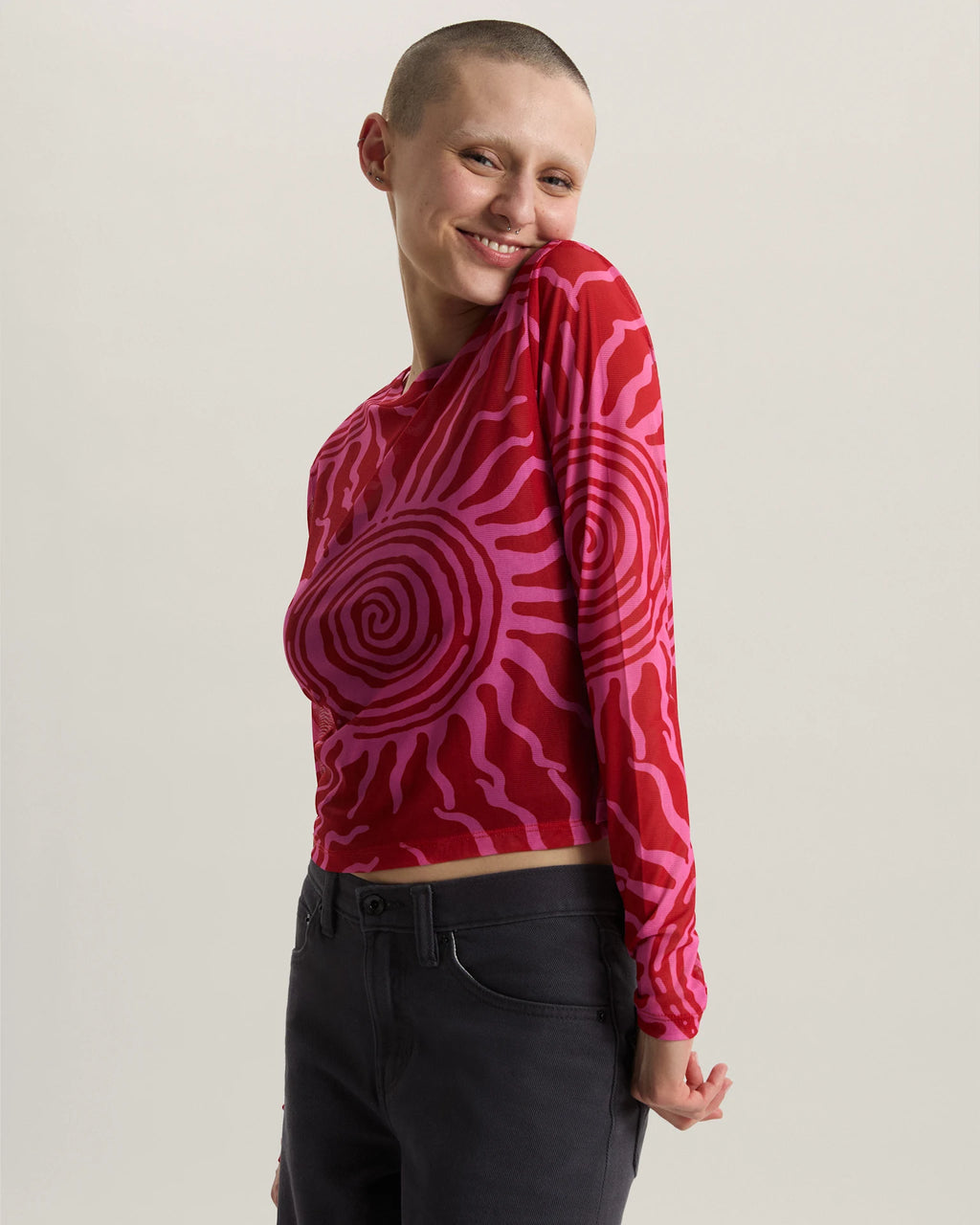 Vans Ludlow Mesh Long Sleeve RACING RED Textil VN000M9FIZQ1 - 3