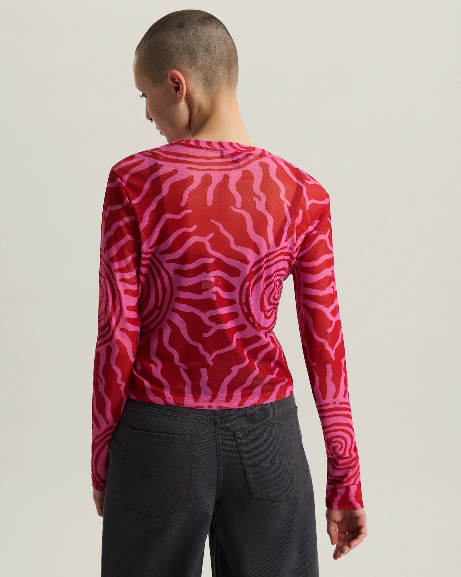 Vans Ludlow Mesh Long Sleeve RACING RED Textil VN000M9FIZQ1 - 4