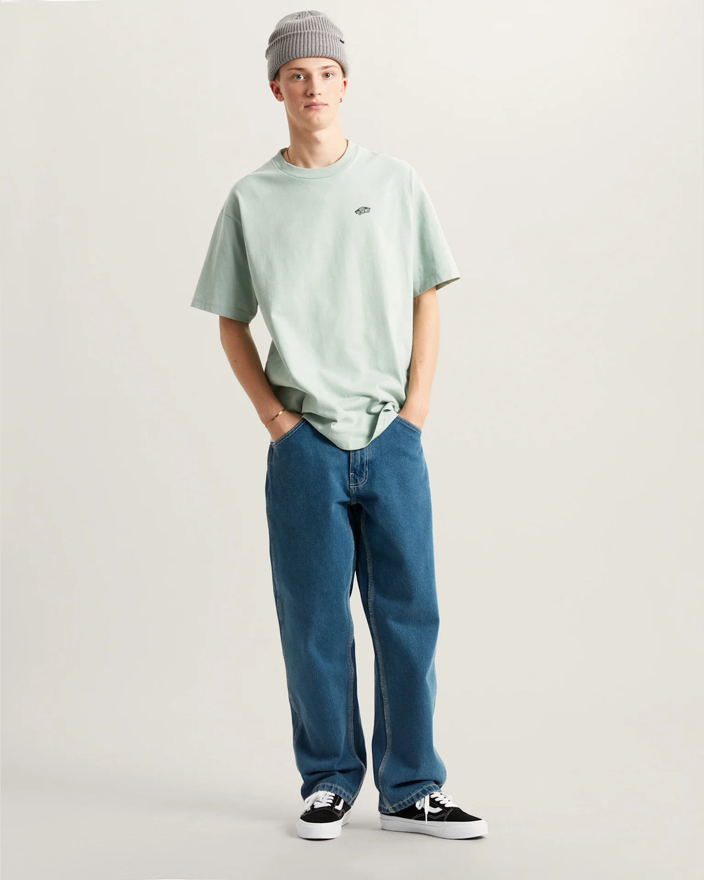 VANS STYLE 76 II LOOSE SS TEE Gray Olive Póló VN000P50EMW1 - 5