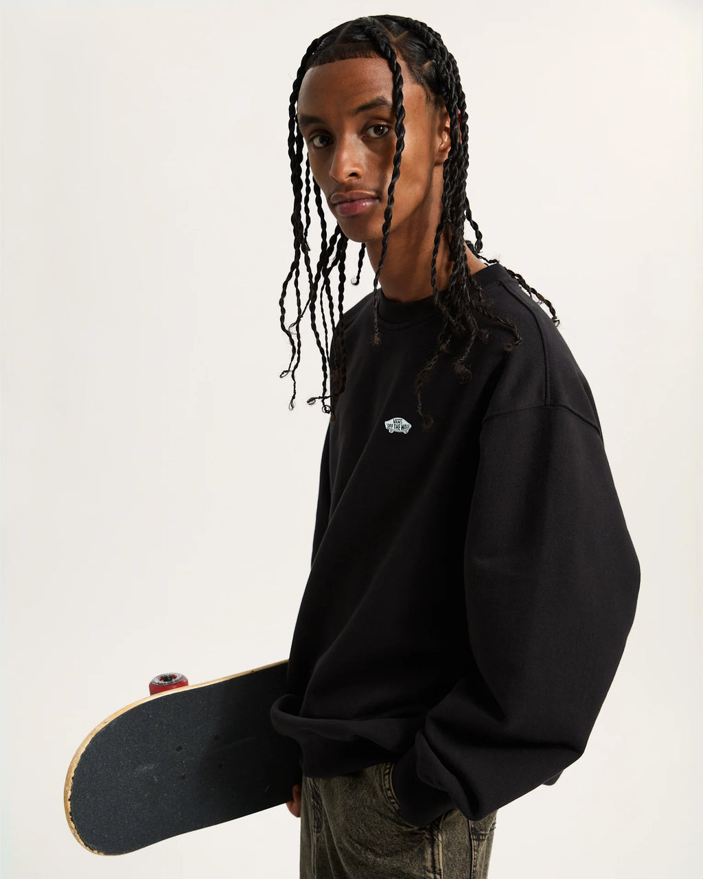 Vans STYLE 76 II LOOSE FT CREW Black/White Textil VN000P52Y281 - 3