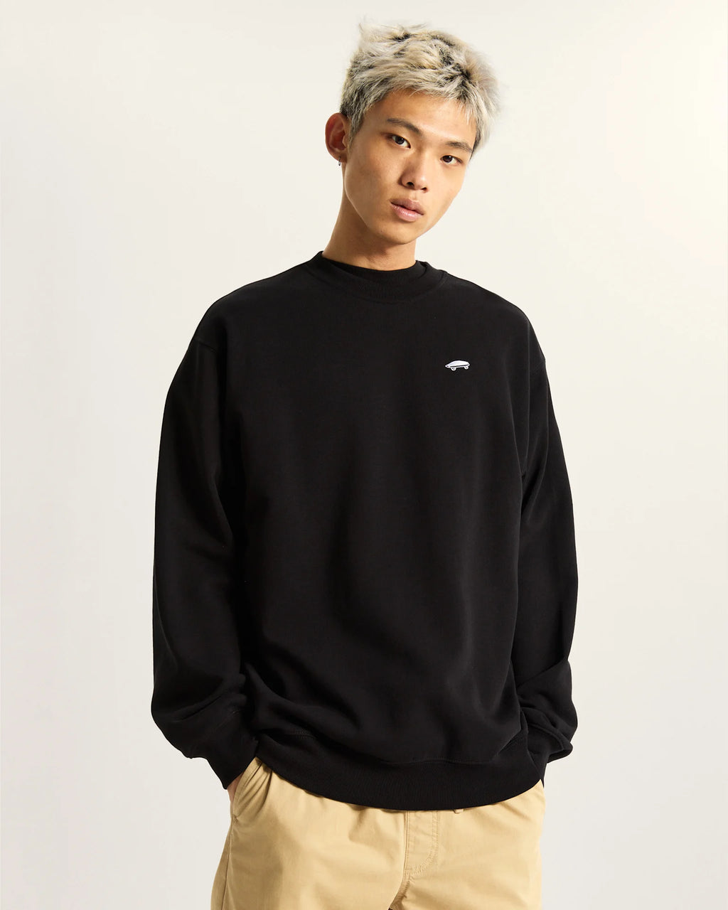 VANS SALTON LOOSE FT CREW Black Pulóver VN000P59BLK1 - 3