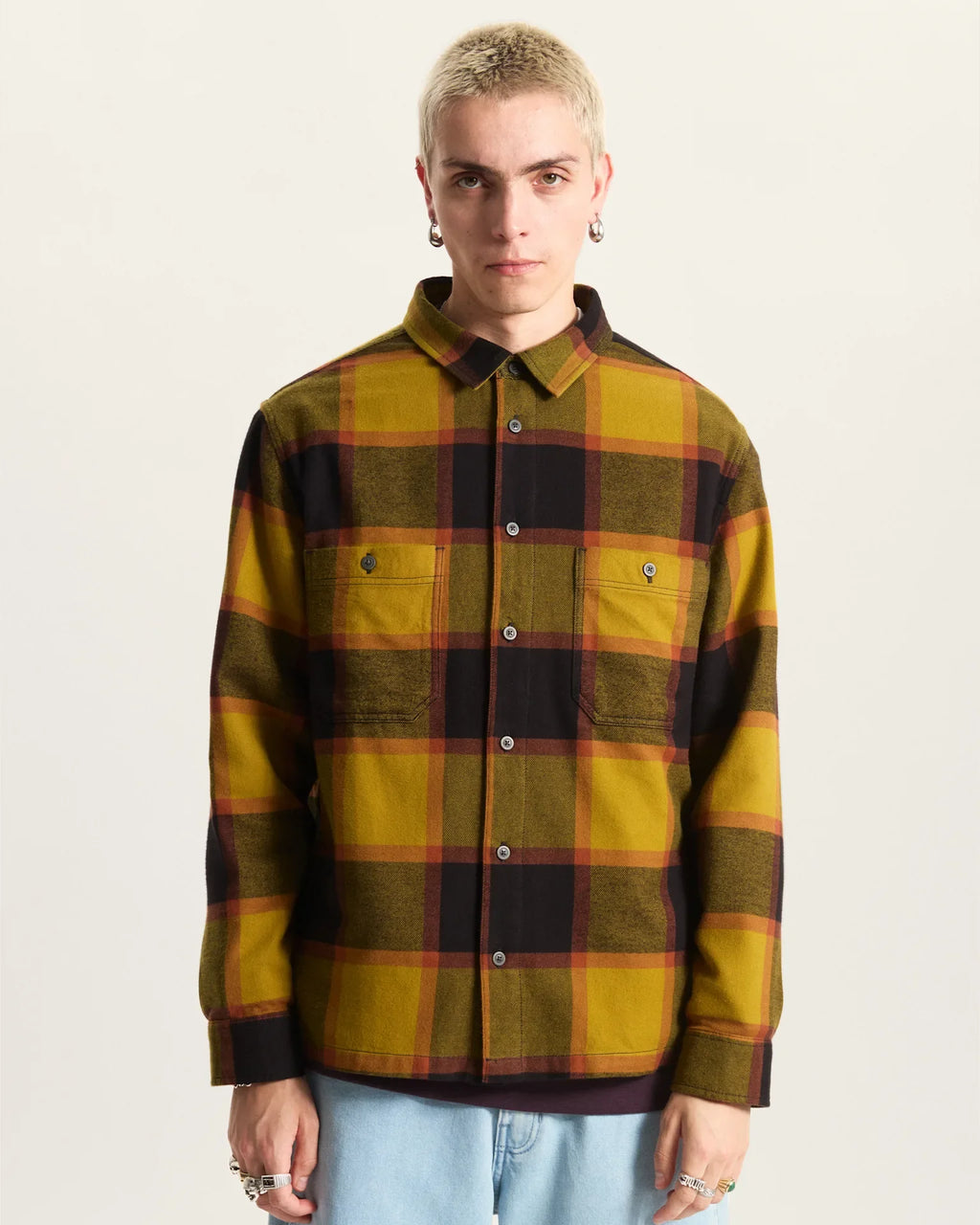 VANS Larkspur Plaid Flannel Burnt Gold/Black VN000P7ZF0H1 - 3