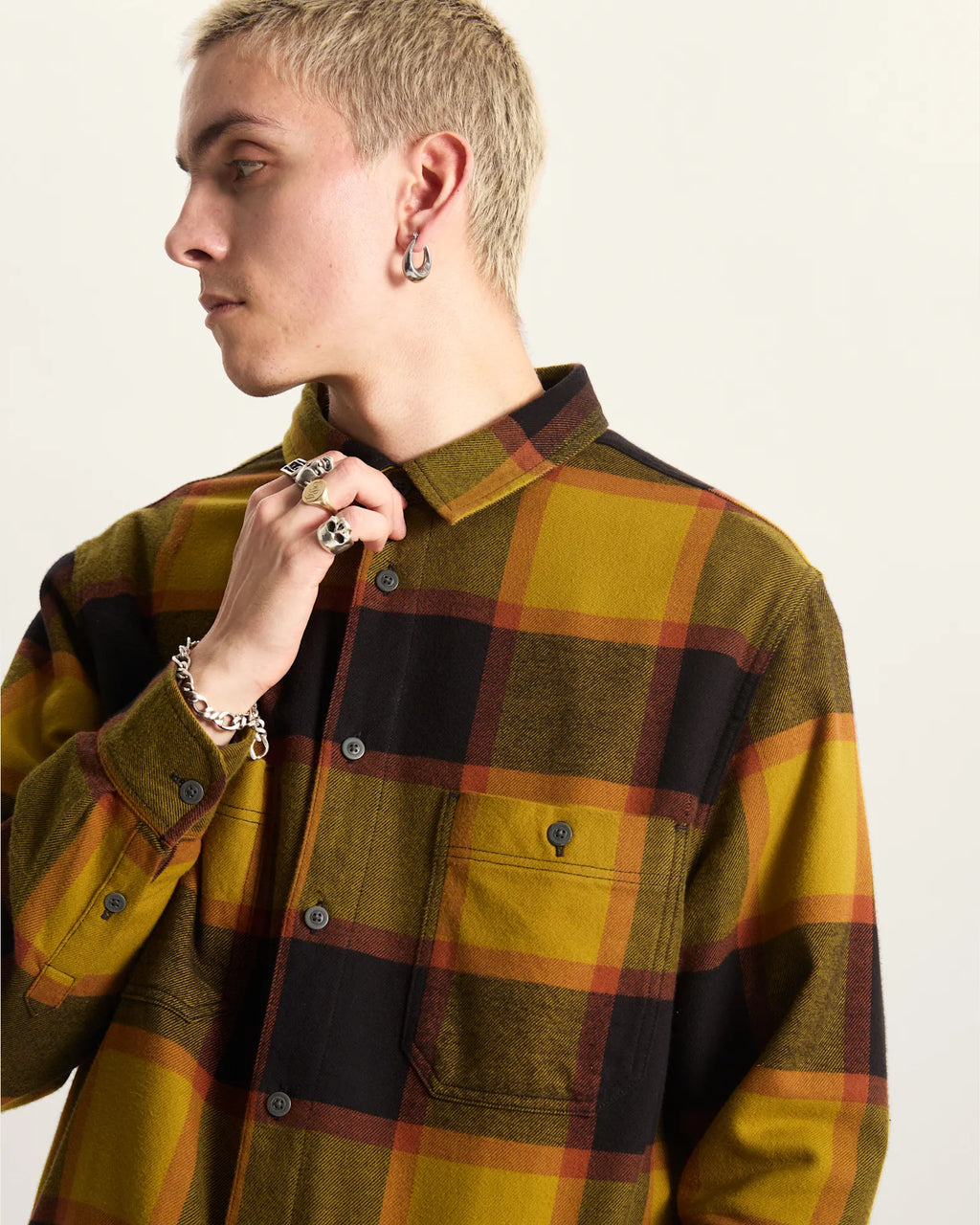 VANS Larkspur Plaid Flannel Burnt Gold/Black VN000P7ZF0H1 - 7