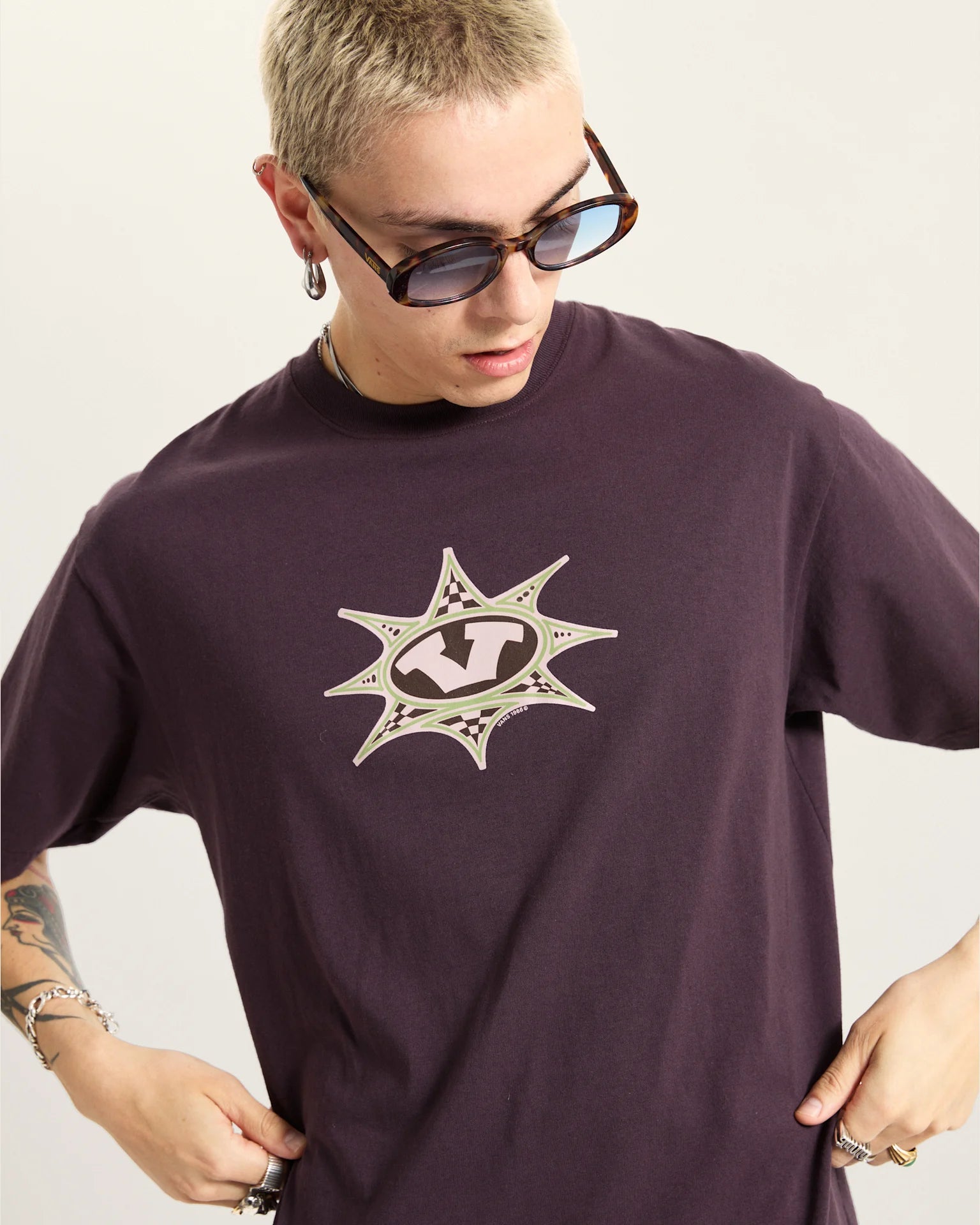 VANS Star Checker SS Dark Port Póló VN000PDREMS1 - 3