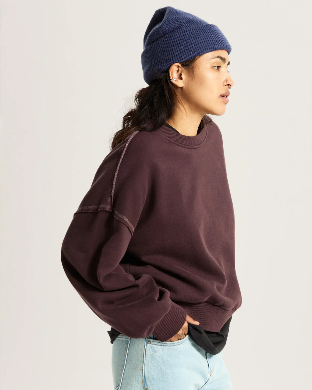 VANS Got Your Back Crew Dark Port Pulóver VN000Q33EMS1 - 4