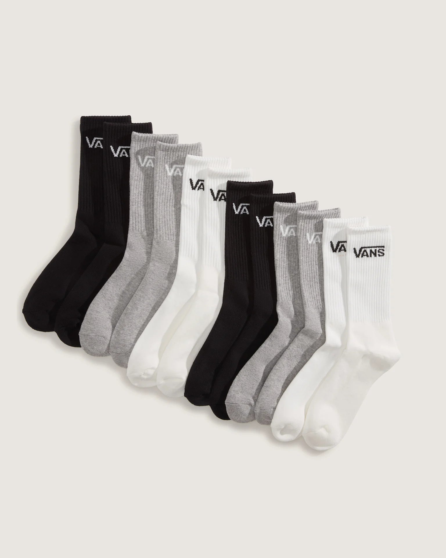VANS Classic Crew WHITE/BL WHITE/BLACK/HEA Zokni VN000QCBCNC1 - 2