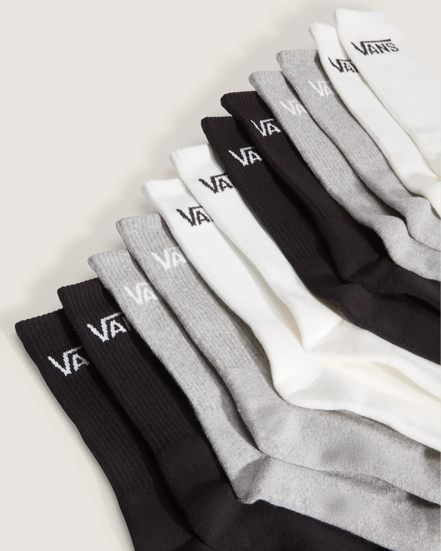 VANS Classic Crew WHITE/BL WHITE/BLACK/HEA Zokni VN000QCBCNC1 - 3