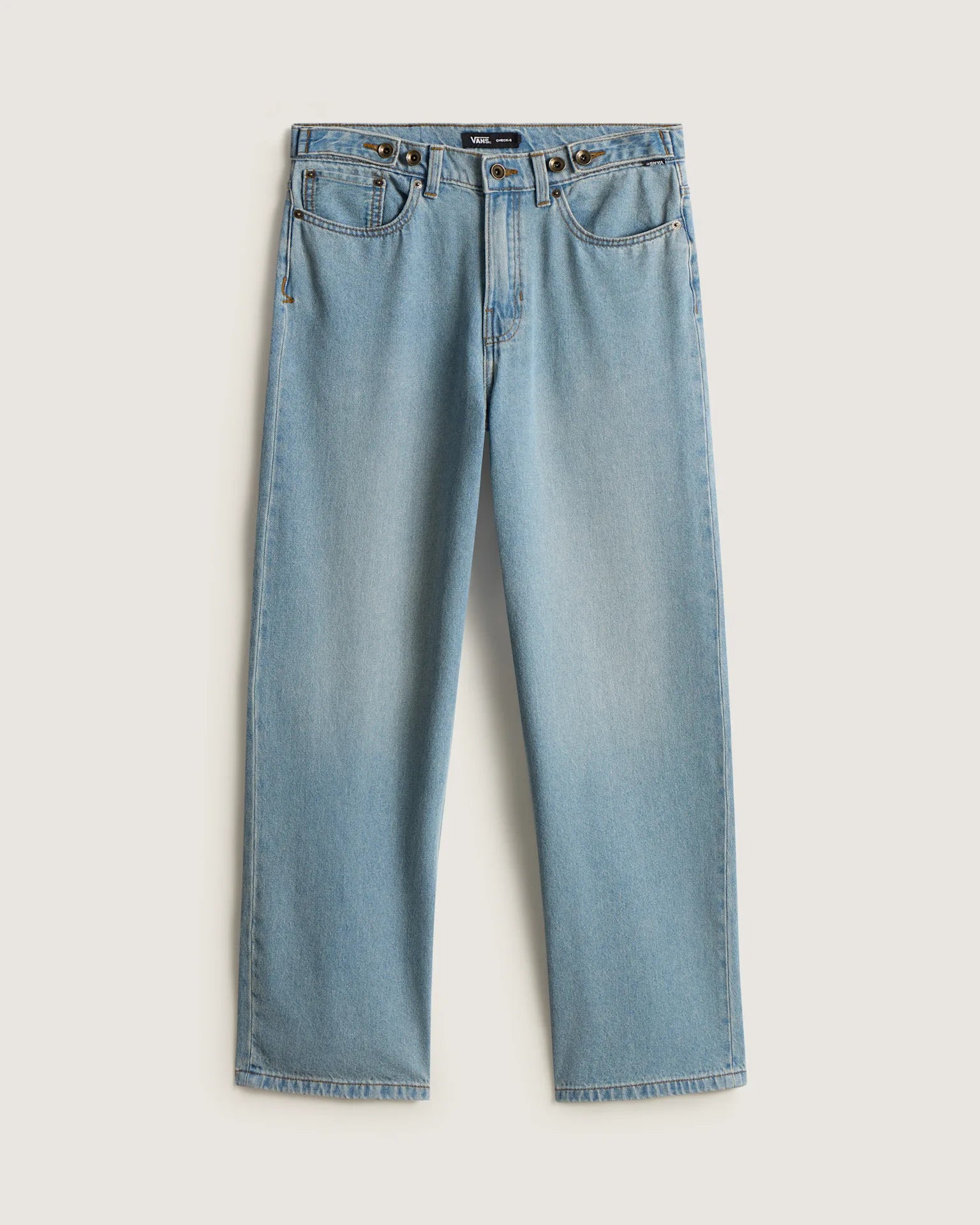 VANS Cinched Check 5 Baggy STONEWASH/BLUE Nadrág VN000R4SCDX1 - 1