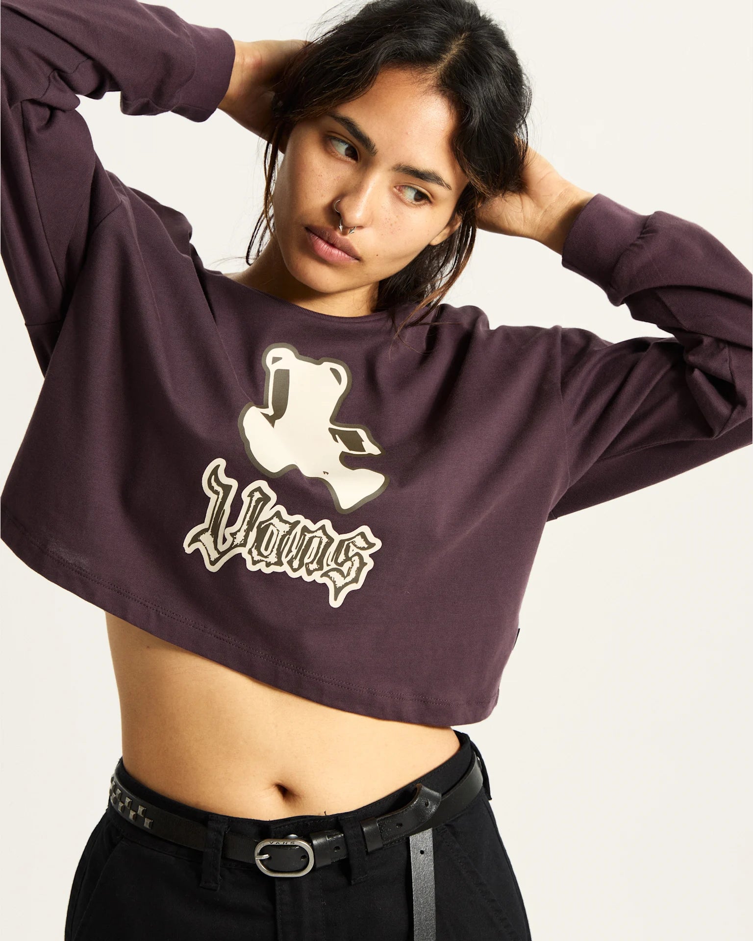 LIL BEAR RELAX CROP LS TEE