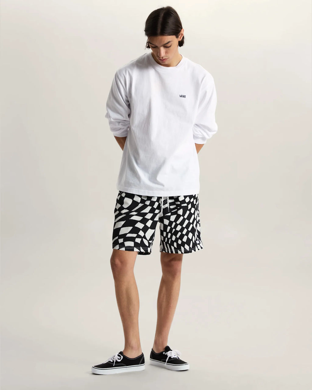 VANS Primary II Elastic Printed Boardshort Black/White Úszónadrág VN000SQDY281 - 6
