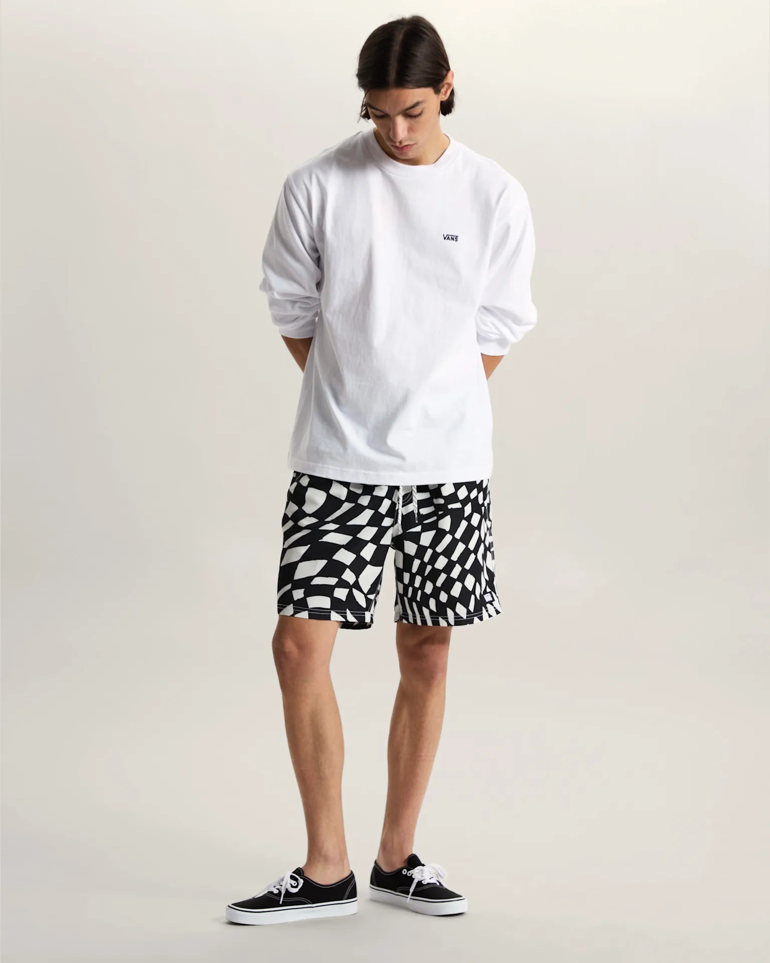 VANS Primary II Elastic Printed Boardshort Black/White Úszónadrág VN000SQDY281 - 6