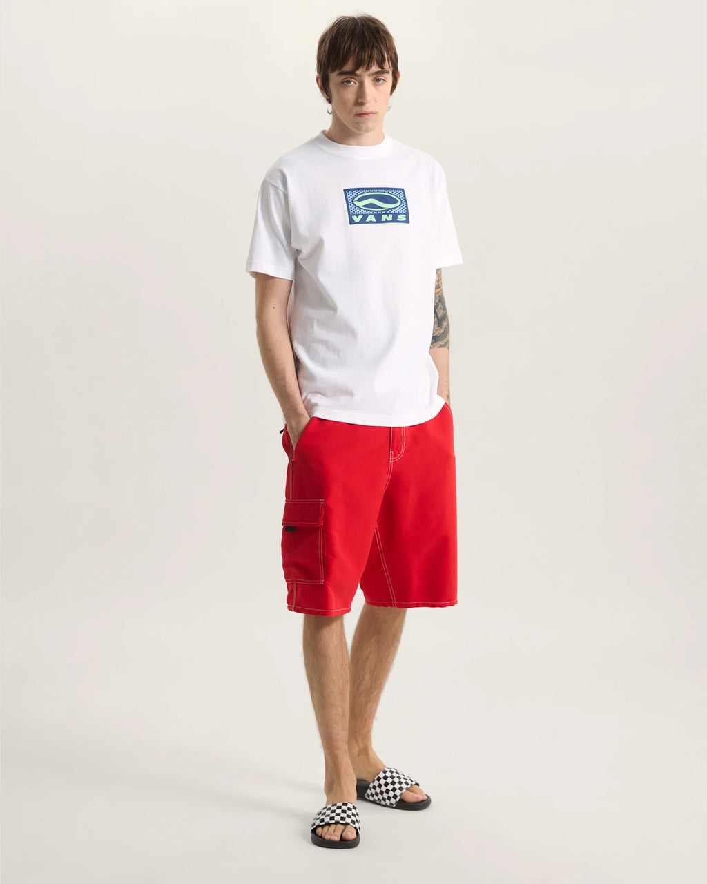 VANS Voyage Long Cargo Boardshort RACING RED Úszónadrág VN000SQHIZQ1 - 6