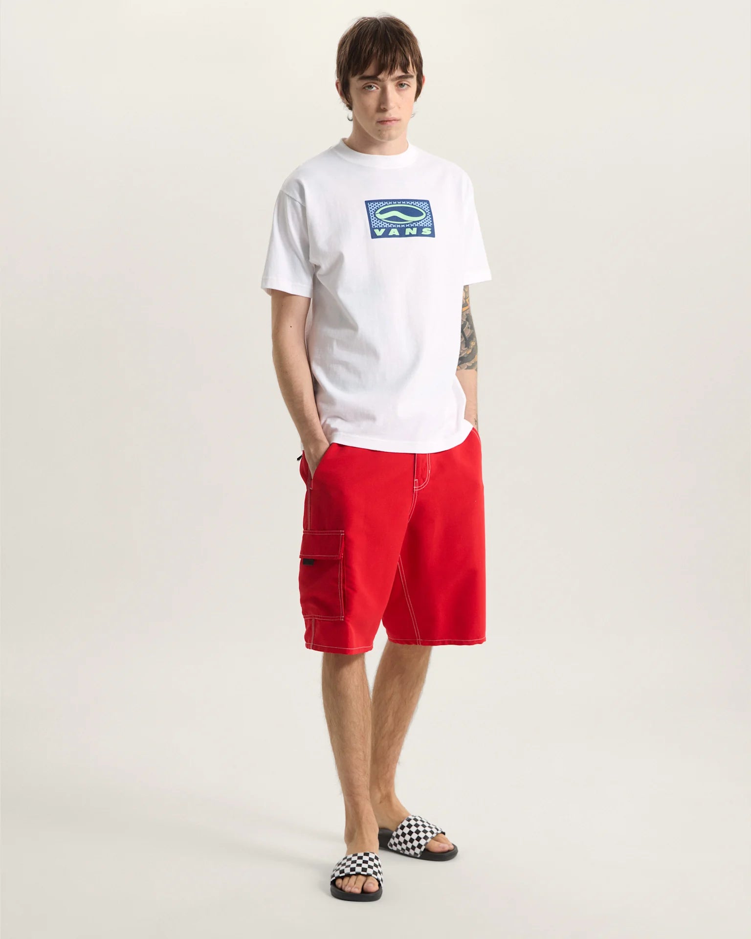 VANS Voyage Long Cargo Boardshort RACING RED Úszónadrág VN000SQHIZQ1 - 6