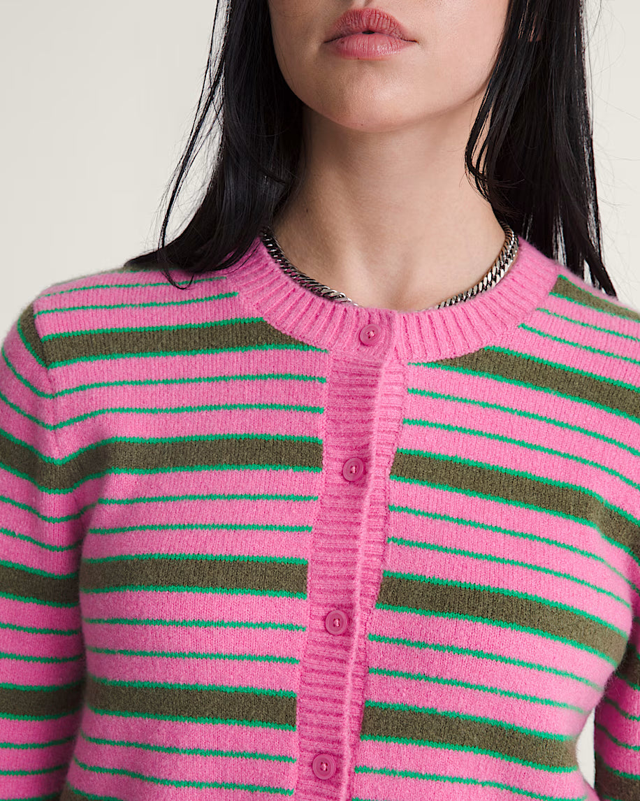 VANS Dolly Stripe Cardigan Pink Fizz Pulóver VN000T91FRQ1 - 5