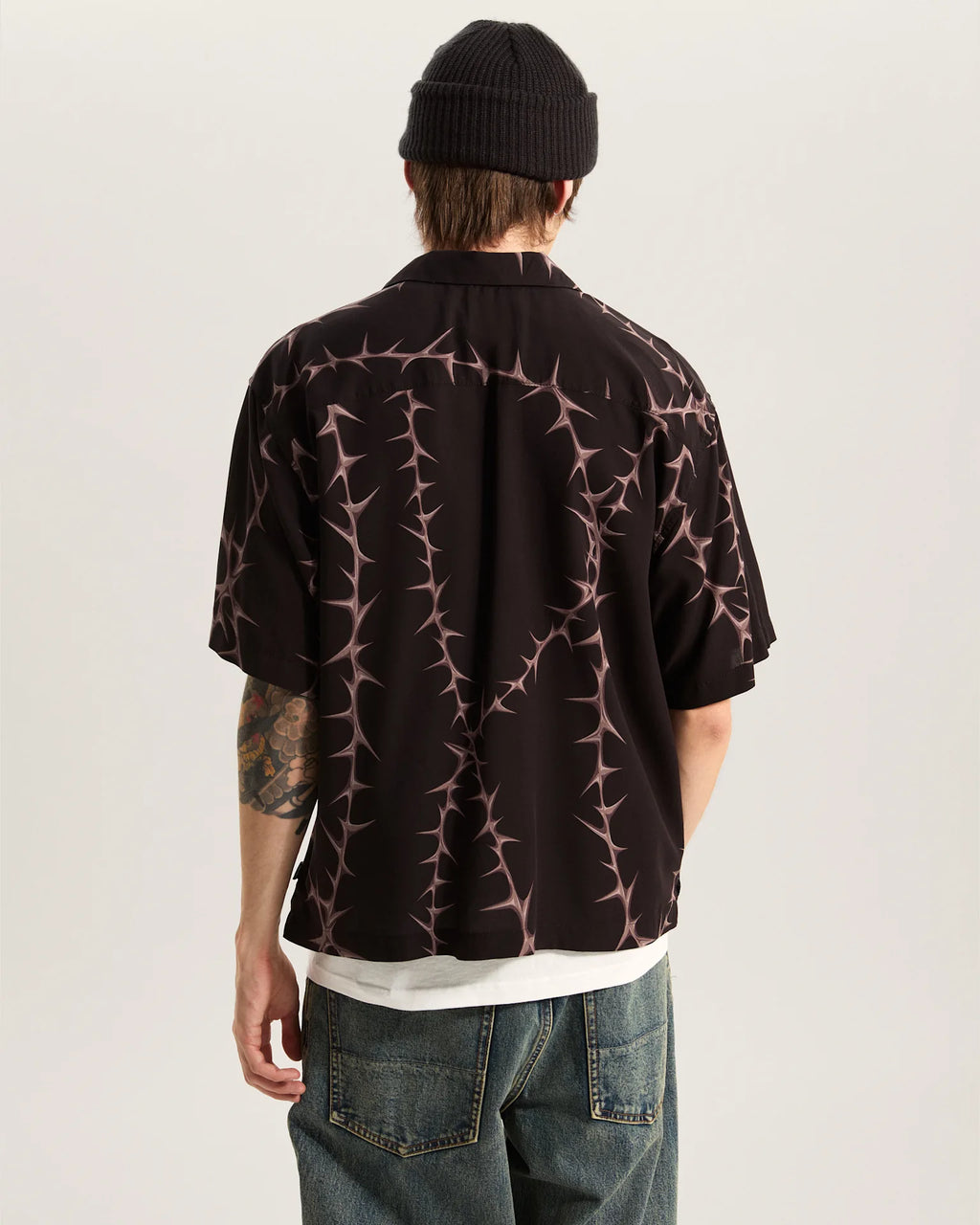 VANS Van Doren Printed Camp SS Shirt Black Ing VN000T9UBLK1 - 4