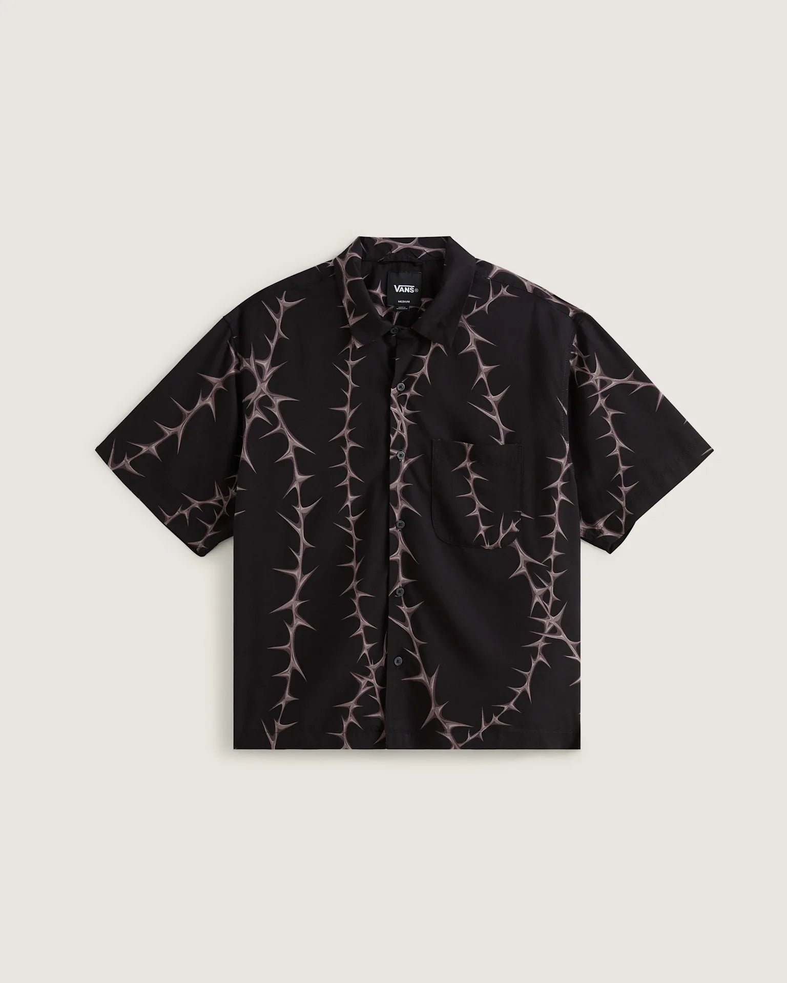 VANS Van Doren Printed Camp SS Shirt Black Ing VN000T9UBLK1 - 1
