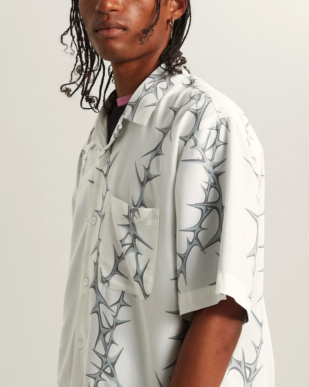 VANS Van Doren Printed Camp SS Shirt White Ing VN000T9UWHT1 - 6