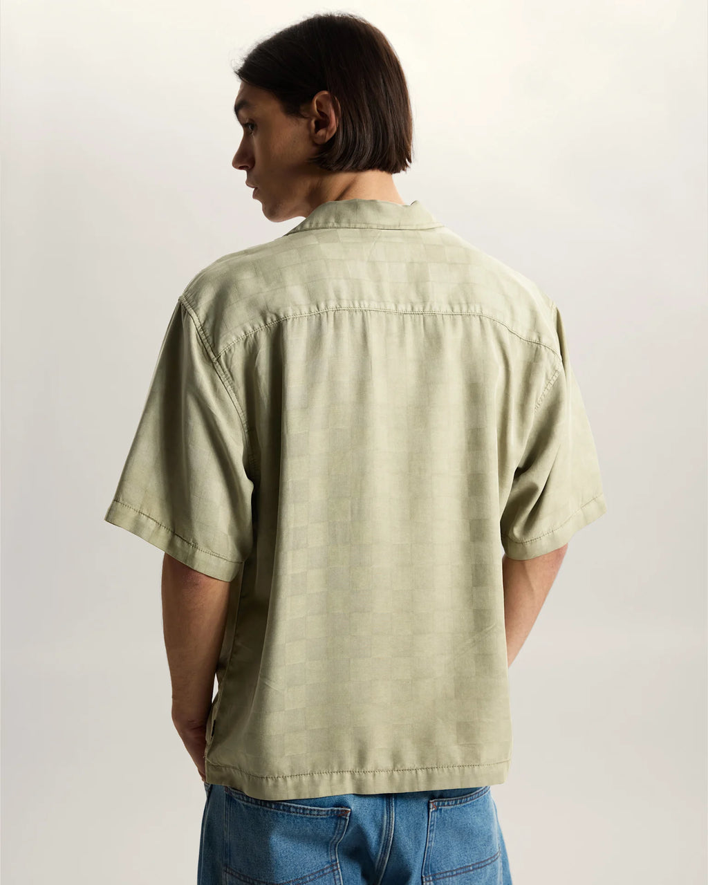 VANS Van Doren Tencel Check Camp SS Shirt Soft Sage Ing VN000TA4FSG1 - 4