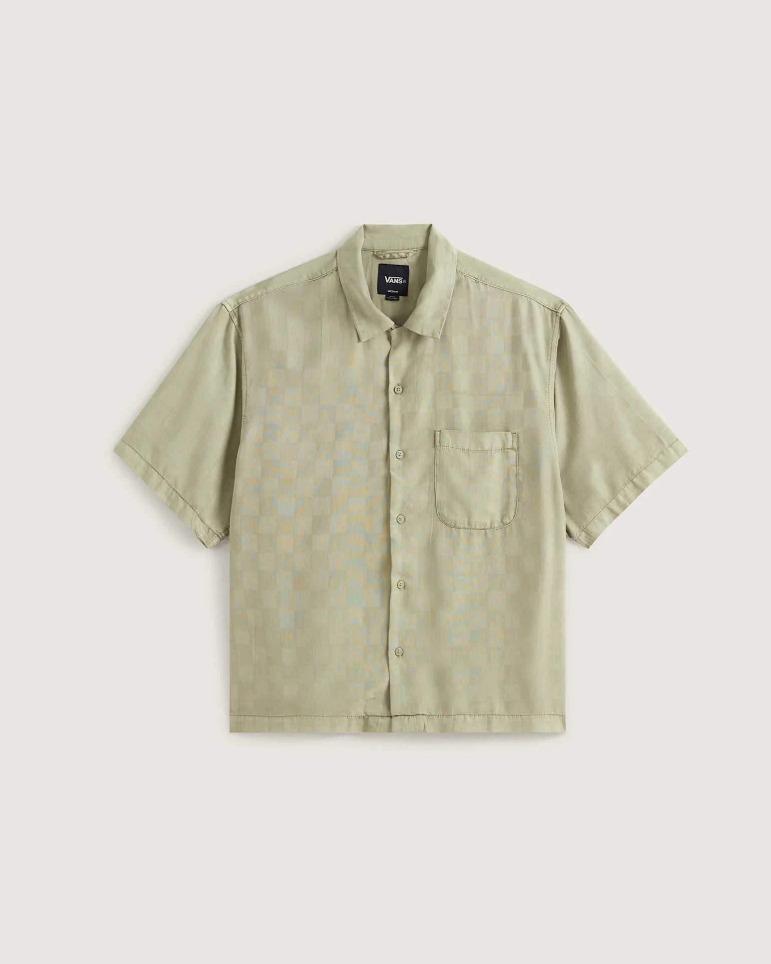 VANS Van Doren Tencel Check Camp SS Shirt Soft Sage Ing VN000TA4FSG1 - 1