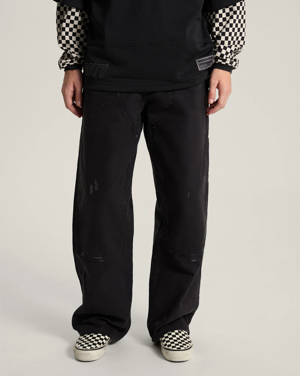 Vans A.O.D. DISTRESSED DOUBLE KNEE Black Textil VN000TTHBLK1 - 3