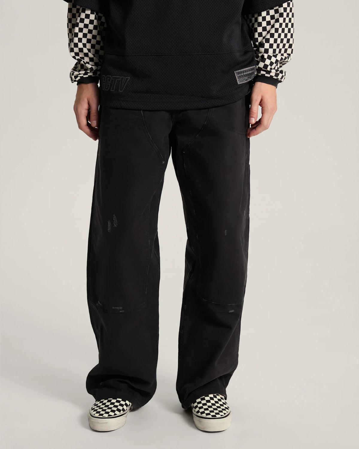 Vans A.O.D. DISTRESSED DOUBLE KNEE Black Textil VN000TTHBLK1 - 3