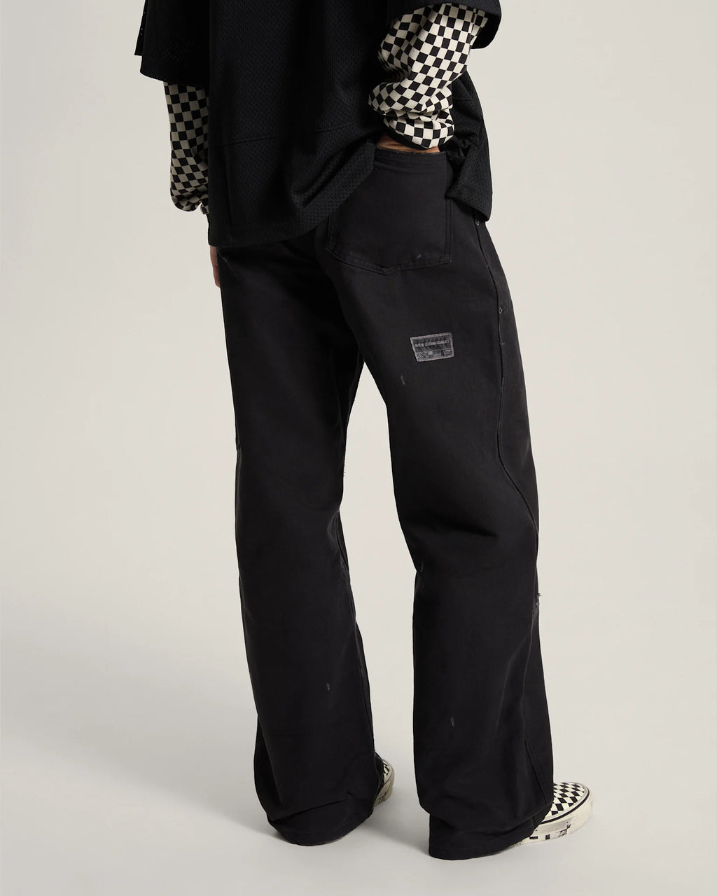 Vans A.O.D. DISTRESSED DOUBLE KNEE Black Textil VN000TTHBLK1 - 4