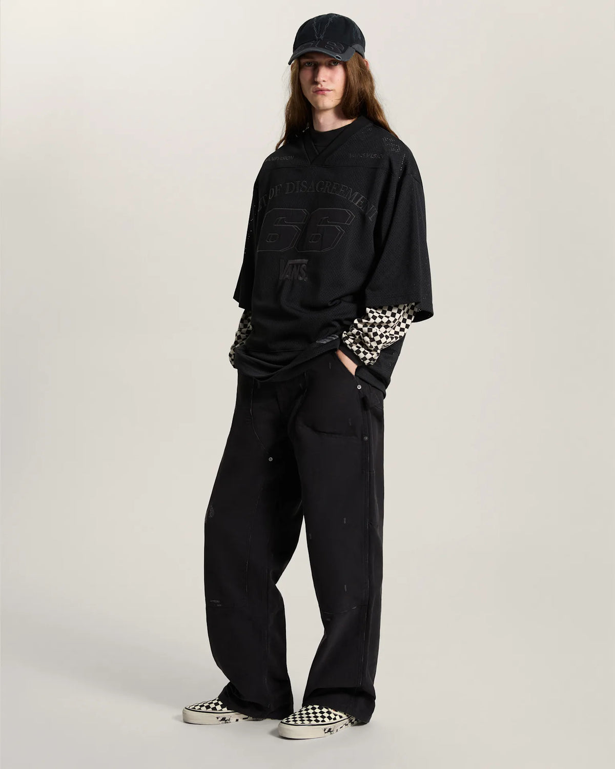 Vans A.O.D. DISTRESSED DOUBLE KNEE Black Textil VN000TTHBLK1 - 6