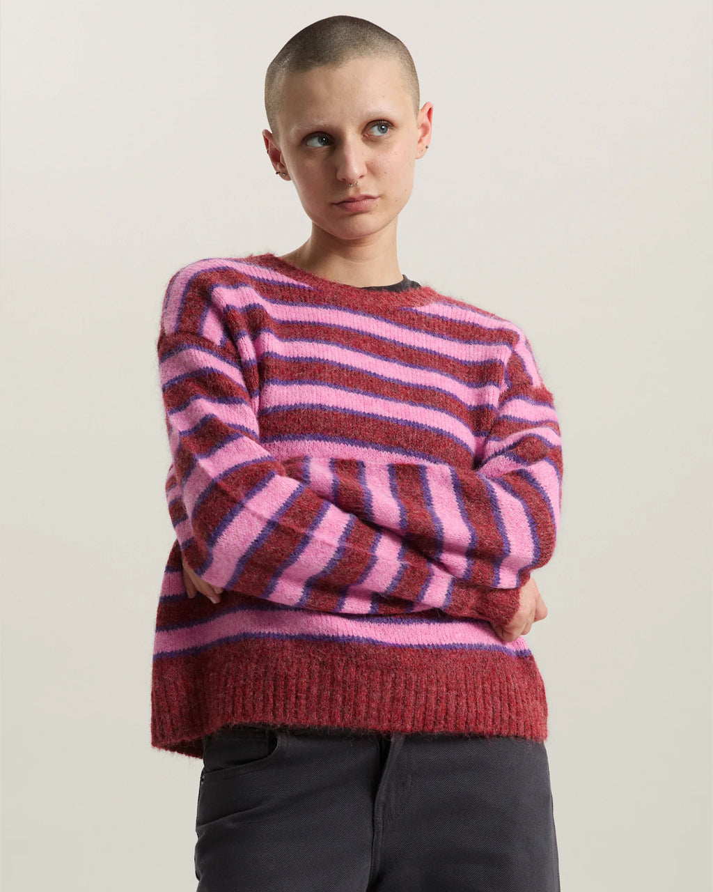 Vans Rollins Stripe Sweater Poppy Ember/Pur Textil VN000U4AHCT1 - 3