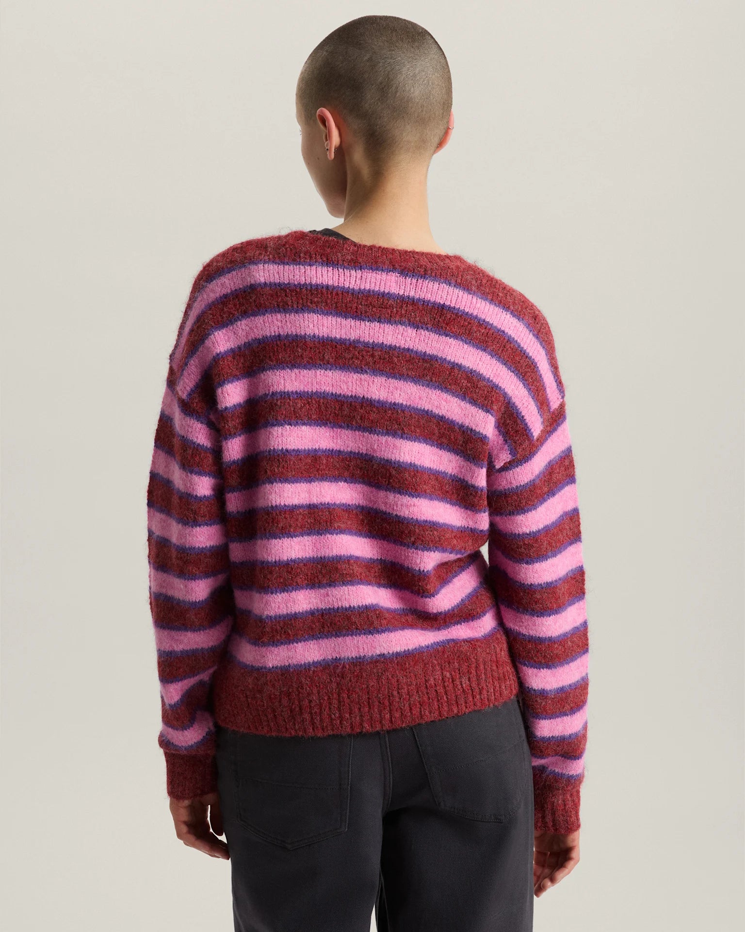 Vans Rollins Stripe Sweater Poppy Ember/Pur Textil VN000U4AHCT1 - 4